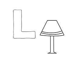 L For Lamp coloring page