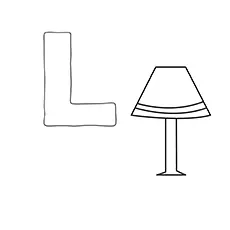 L For Lamp coloring page