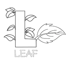 L For Leaf coloring page