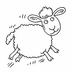 Leaping sheep coloring page