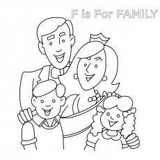 F is for family Coloring page