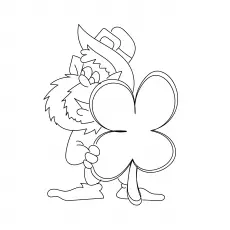The Leprechaun With Four Leaf Clover coloring page