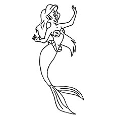 Little Mermaid Dancing Coloring Page