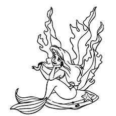 Little Mermaid Daydream Coloring Page