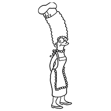 Free Printable of Marge The Chef Coloring Page