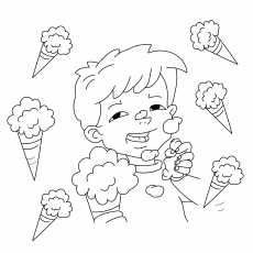 Max with Ice Cream coloring page