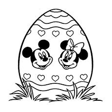 Mickey And Minnie easter coloring pages