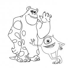 Mike, sulley and boo coloring pages 