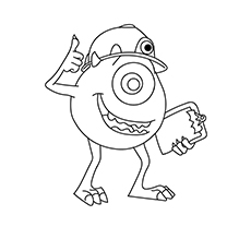 The Mike Wazowski Monsters Inc. coloring page