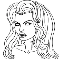 Vampire Mina Harker Coloring Pages
