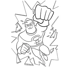 Mr. Incredibles Flying coloring page