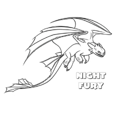 Night Fury, How To Train Your Dragon coloring page