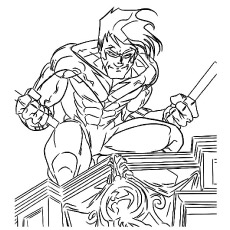 Coloring Sheet of Nightwing is a fictional Hero 