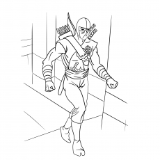 Ninja With Bow And Arrows coloring page