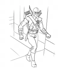 Ninja With Bow And Arrows coloring page_image