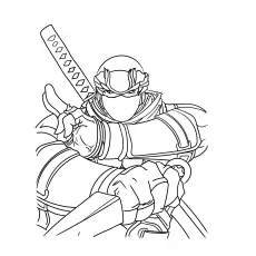 Ninja With A Dagger coloring page_image
