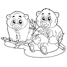 Panda Bear Siblings coloring page