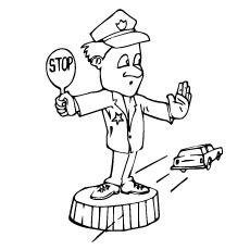 Policeman At Work coloring page