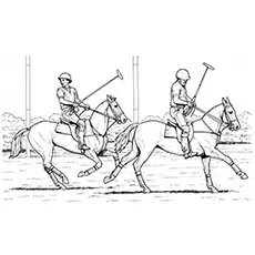 polo match sport on a coloring page
