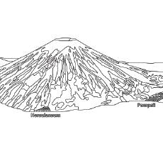 Pompeii Volcano coloring page