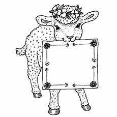 coloring page of pretty looking sheep
