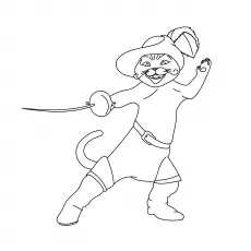 Coloring Page of Puss