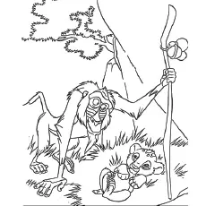 Rafiki looking After the Cub Coloring Pages_image