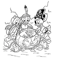 Ducks are Ready for Halloween Coloring Page