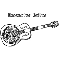 Resonator Guitar coloring page