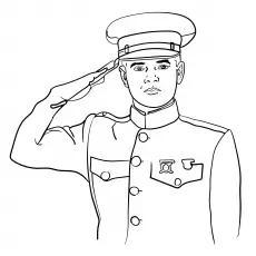 Coloring Page of The Saluting Soldier_image