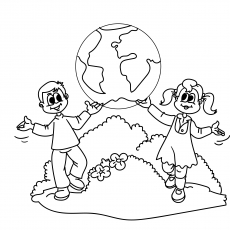 Save Earth Coloring Page