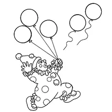 Save My Balloons color funny clown coloring page