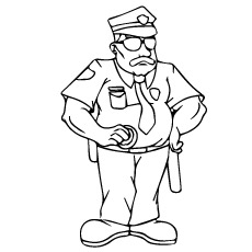 Angry Policeman coloring page