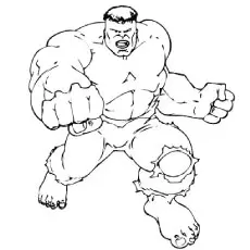 Coloring Pages of Hulk Showing His Muscles