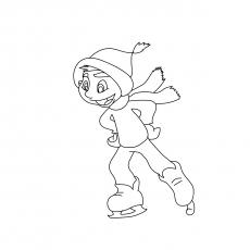 Skating sport on a coloring page