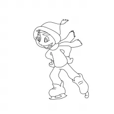Skating sport on a coloring page