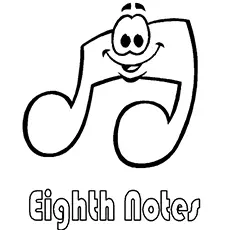 Music Smiling Eighth Note coloring page