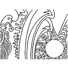 Abstract of Sun and the Sea Coloring Page_image