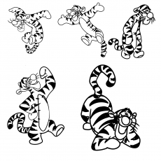 The Tigger And His Moods coloring page