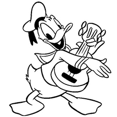 Duck Playing Music Coloring Pages
