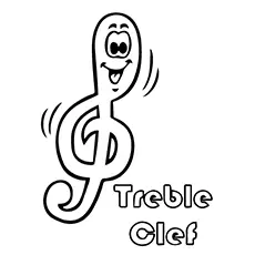 Treble Clef Music Note Coloring Page_image