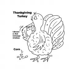 Thanksgiving turkey coloring page with instructions