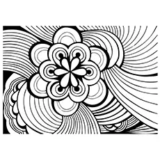 Beautiful Design of Flower Abstract Coloring Page_image