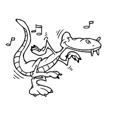 A Dancing Alligator coloring page