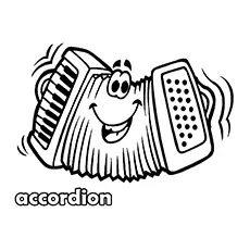 An Accordion in Action Coloring Page to Print