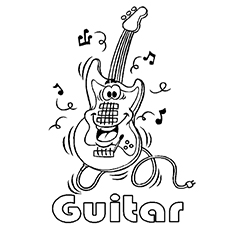 Acoustic Guitar Music Coloring Pages to Print