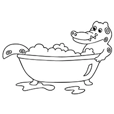 Alligator In Tub coloring page_image
