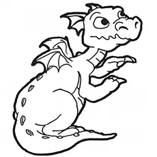 Chinese baby Dragon coloring page