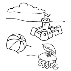 Coloring Page of Beach Ball_image