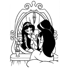 Beautiful Jasmine Dressing Up Coloring Page